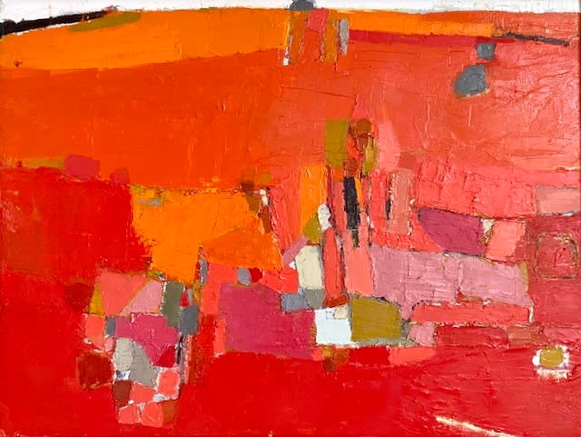 Vanessa Cuthbert RCA FRSA, Composition No.2810 with Red Sky
