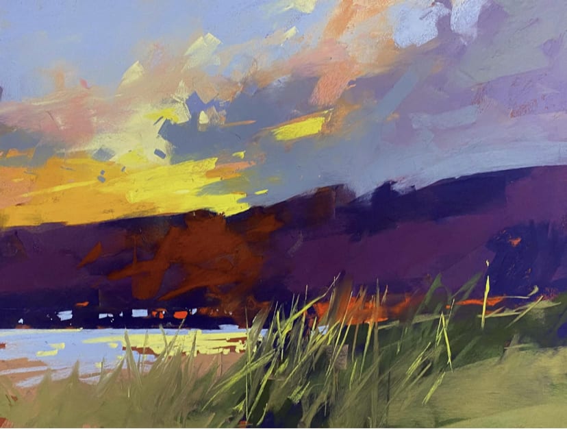Tony Allain PS, PSA, MPANZ, Sunset, Loch Tay SOLD