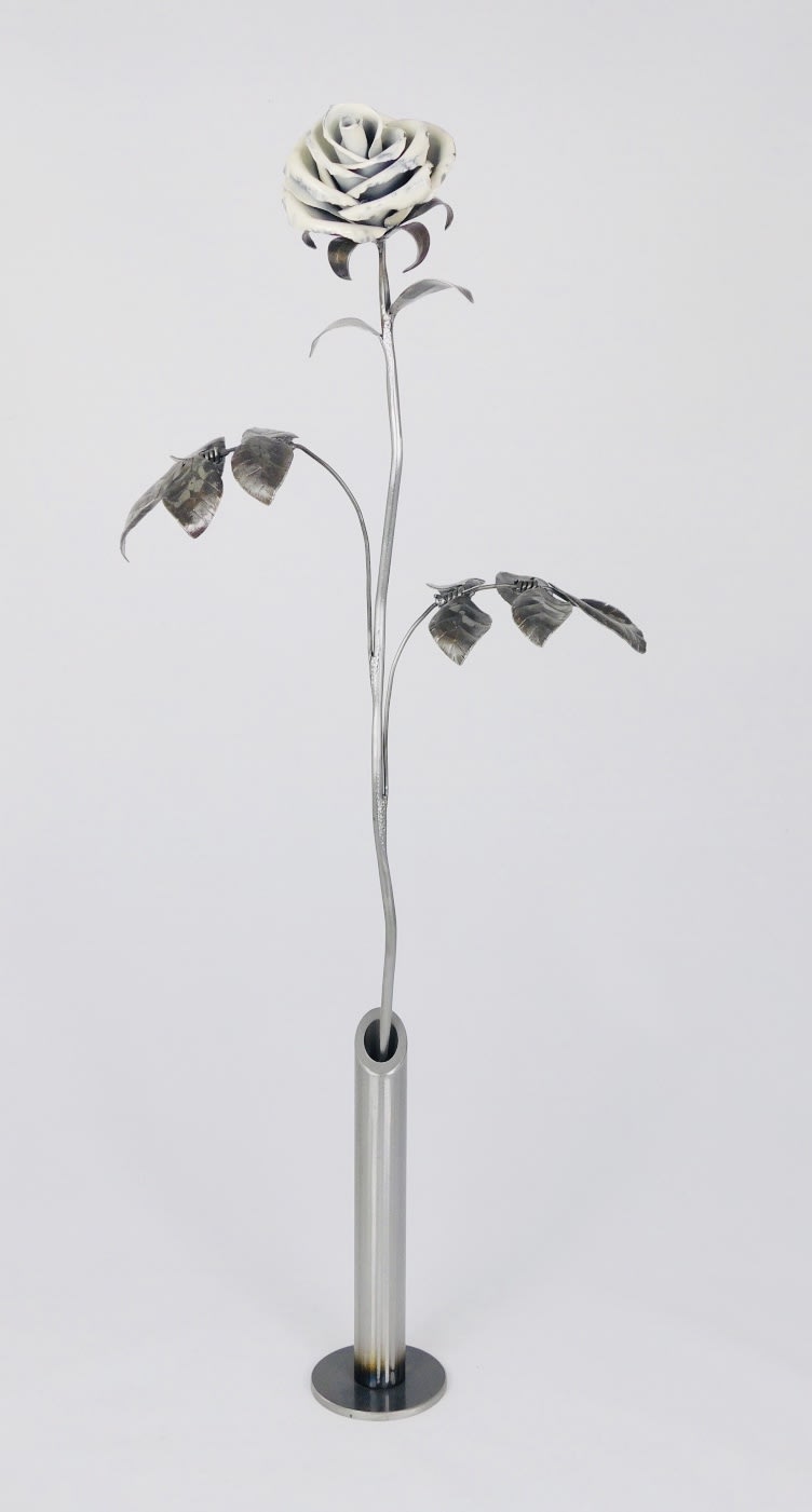 Keith Evans, Ivory white rose in vase