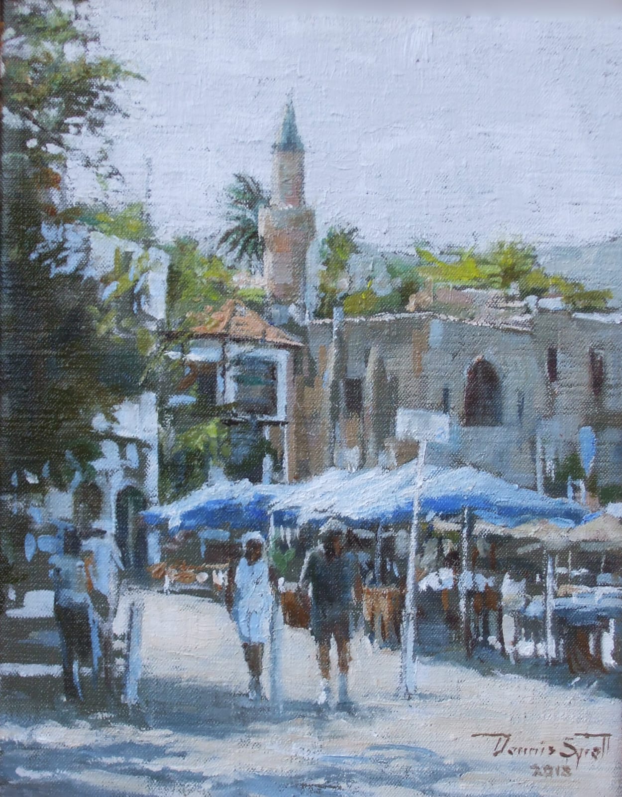 Dennis Syrett, PPROI RSMA RBA, Lunchtime Galaxidi - SOLD