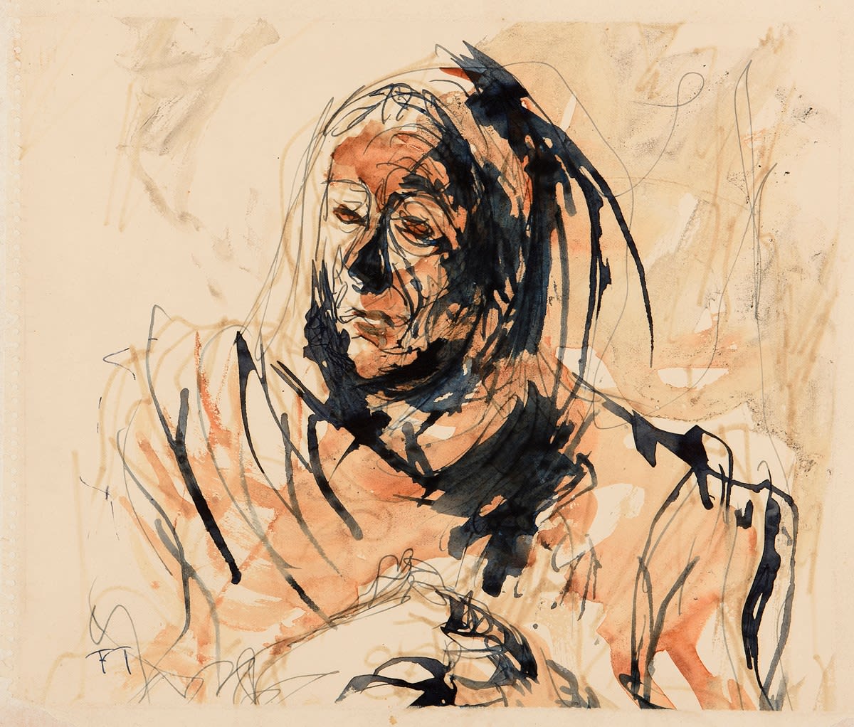 Feliks Topolski, Old woman