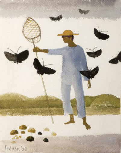 Mary Fedden RA PPRWA LG, Black butterflies, 2008