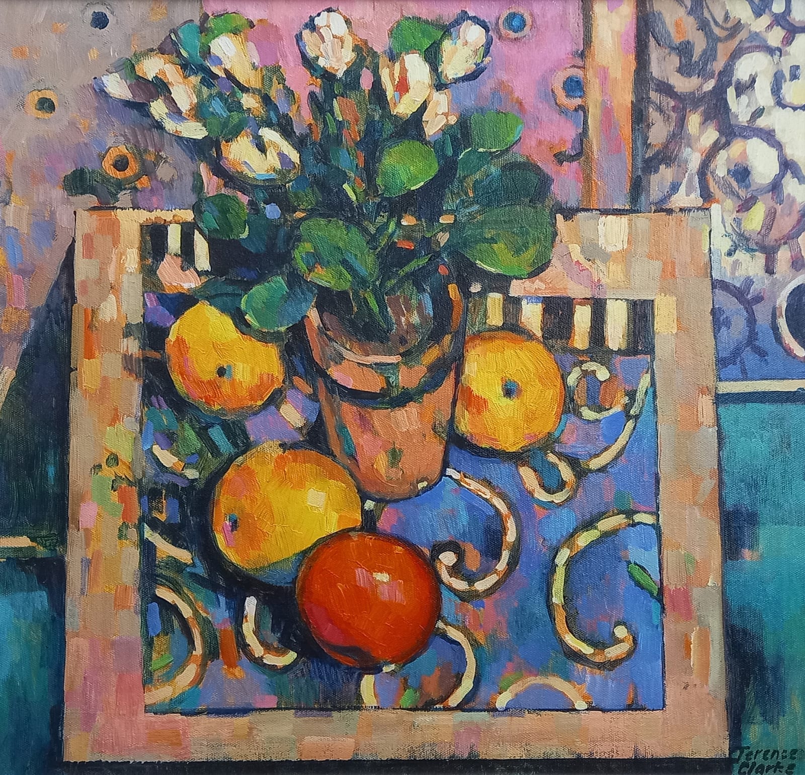 Terence Clarke, Still life with geraniums
