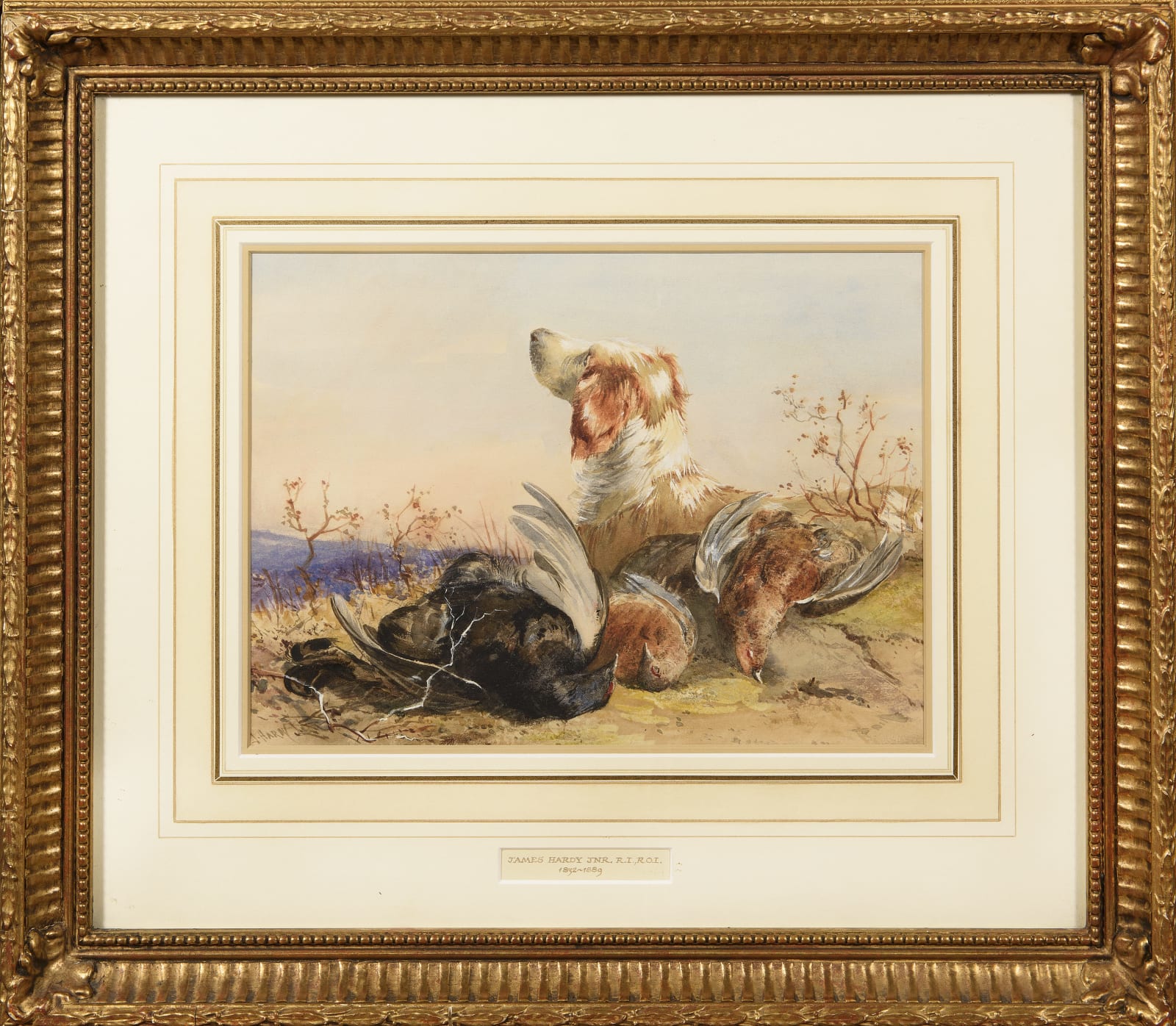 James Hardy Jnr, A spaniel with three grouse