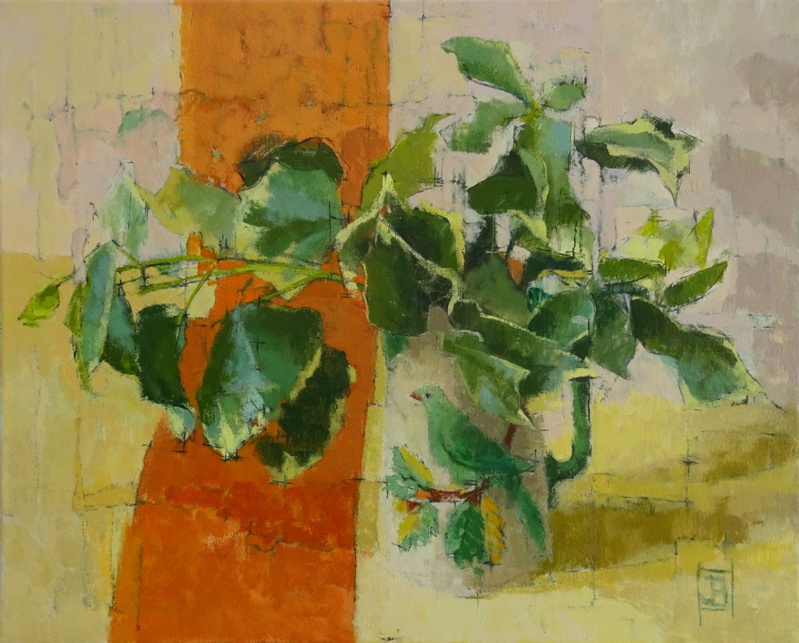 Jill Barthorpe, Bird jug with ginger stripe