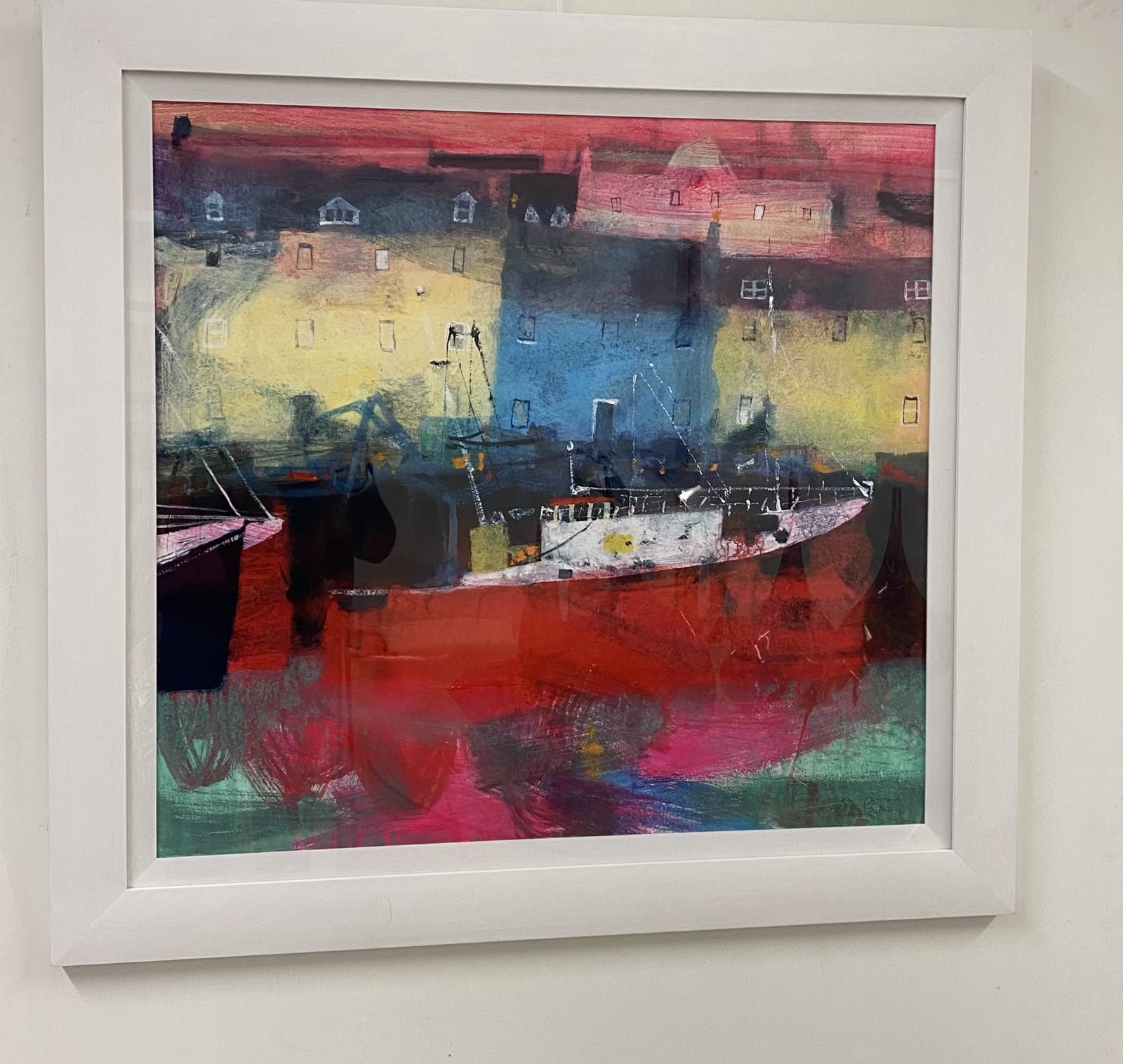 Caroline Bailey RSW, Red Boat Stornaway SOLD