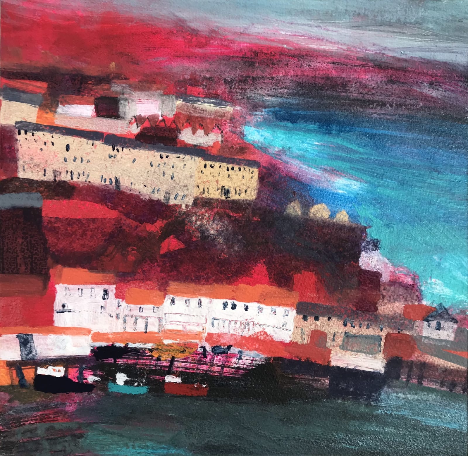 Caroline Bailey RSW, From the east cliff Whitby