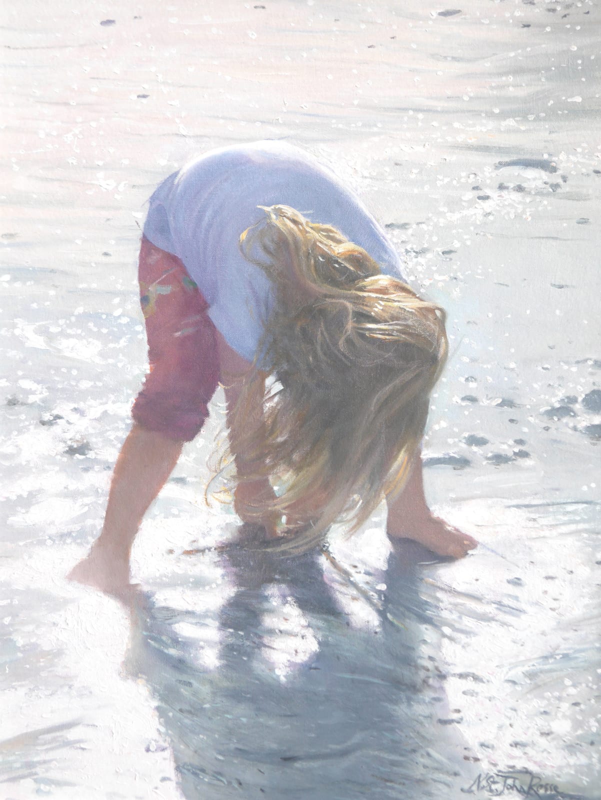 Nicholas St John Rosse RSMA, Writing in wet sand