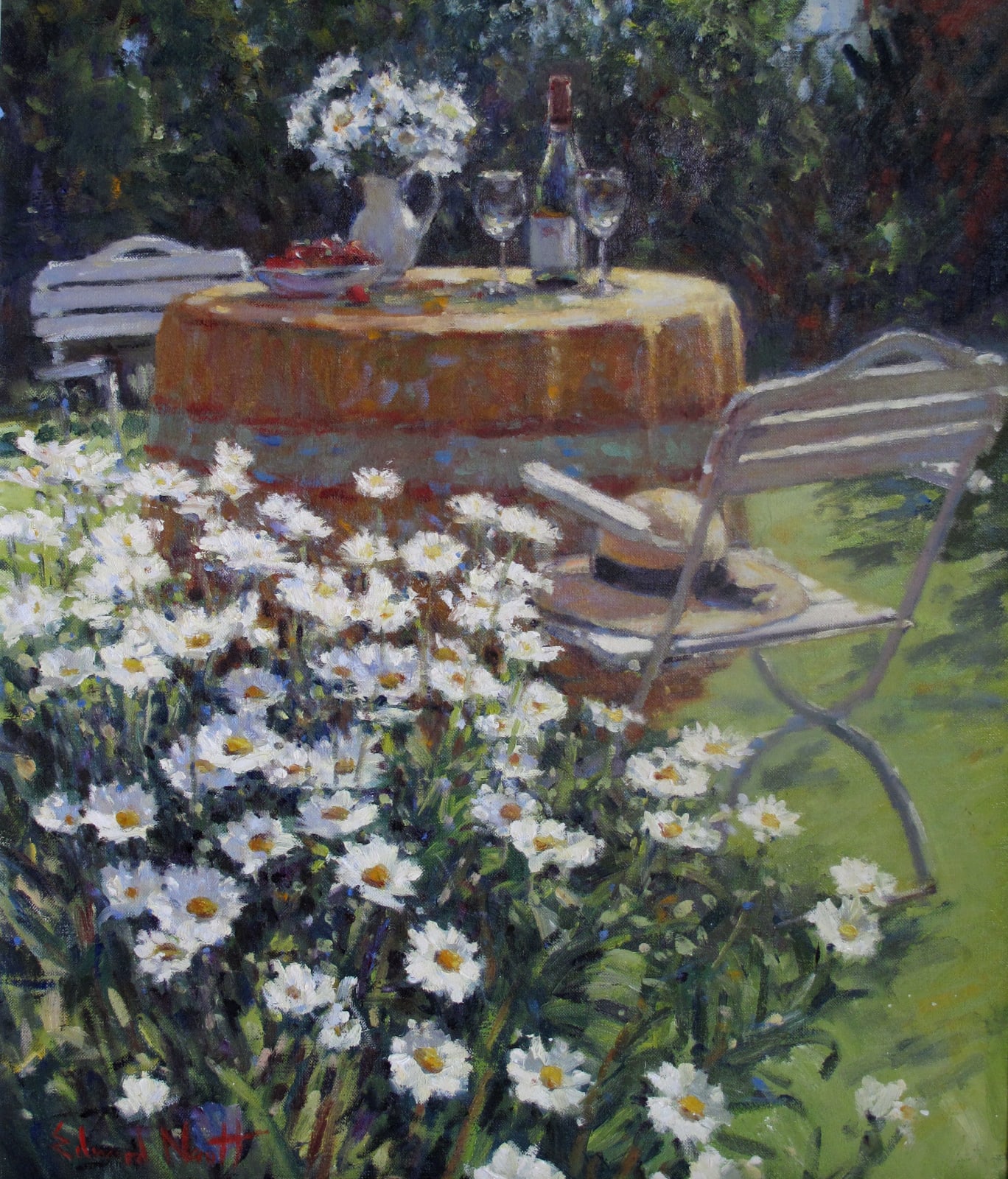 Edward Noott RBSA, Relaxing in the garden