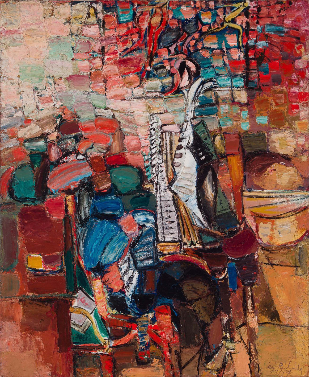 Ceri Richards, Interior with Piano, 1953-54