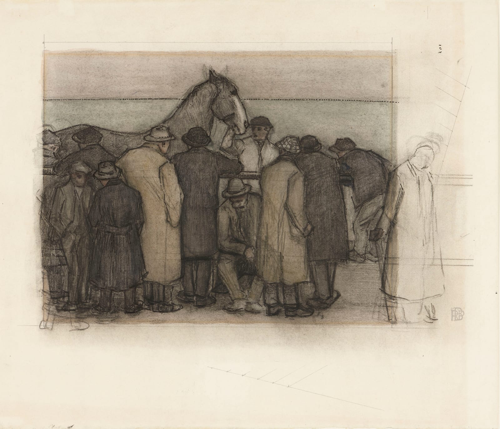 Robert Bevan, Horse Dealers, c.1918