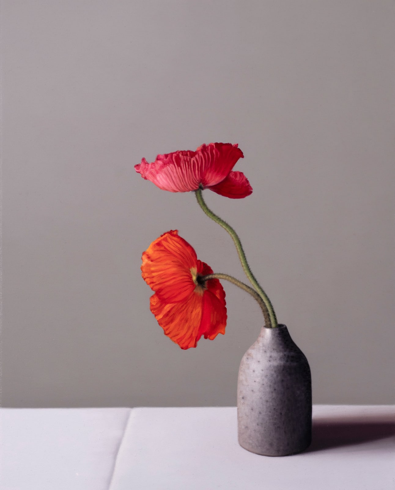 Jo Barrett, Still Life with Icelandic Poppies and Tin Glazed Bottle