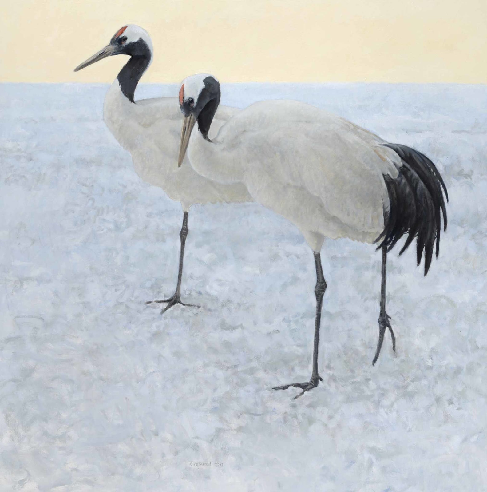 Ron Kingswood, First Light - Manchurian Cranes