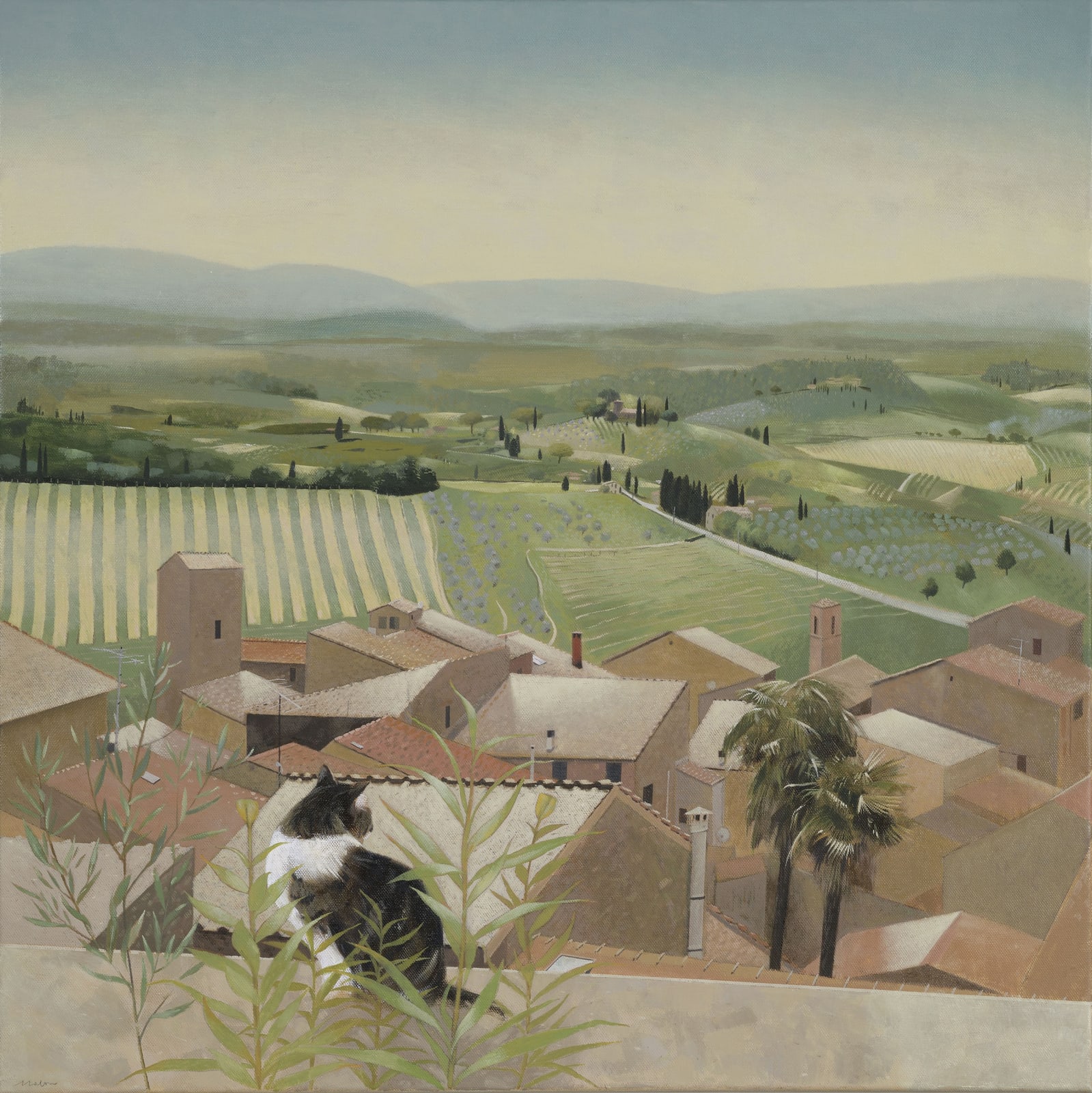 Tom Mabon, Landscape below San Gimignano, 2020