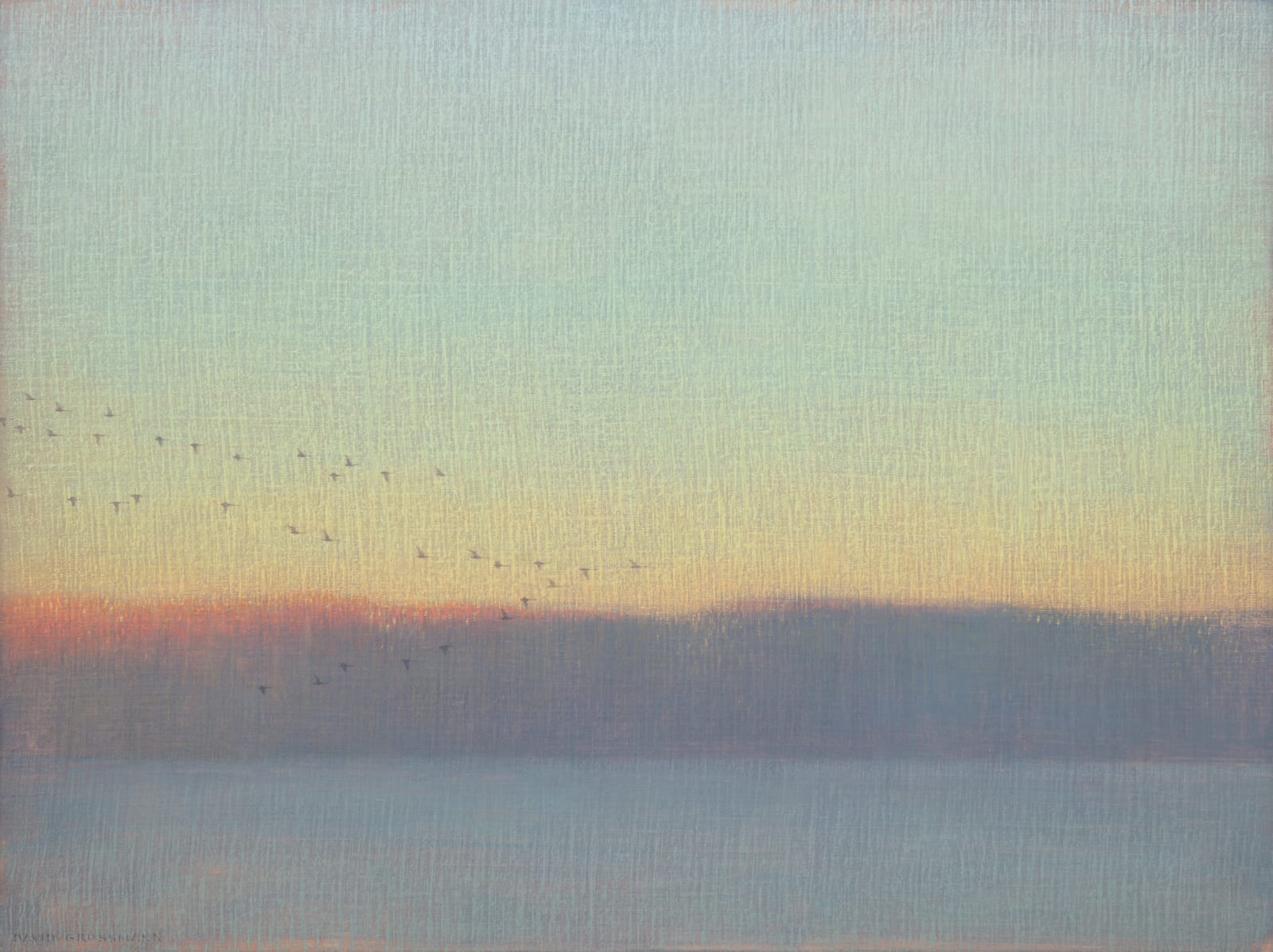David Grossmann, Entering - Fading Day with Geese, 2024