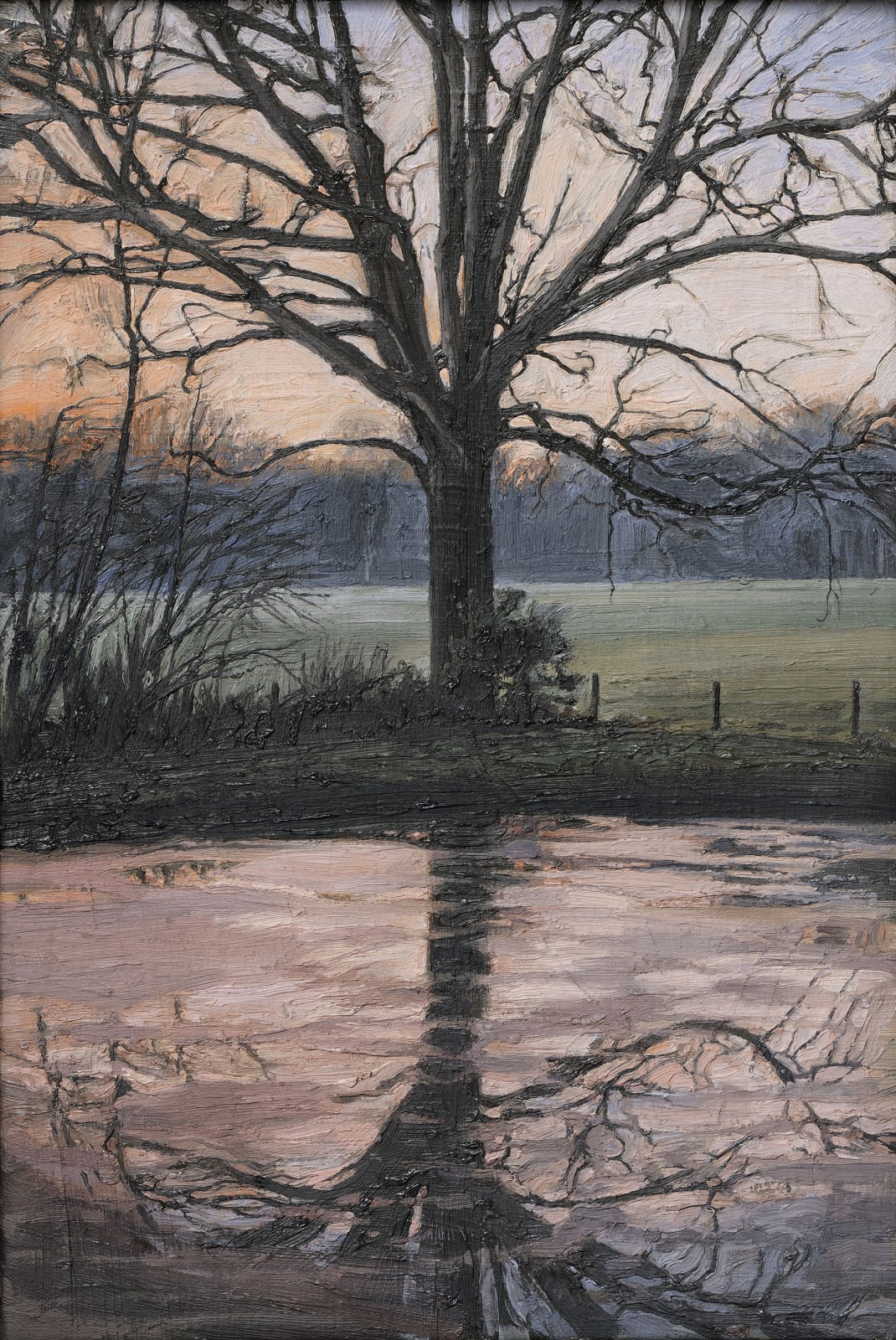 Edmund Chamberlain, Oak on Pond Water, 2007-2008