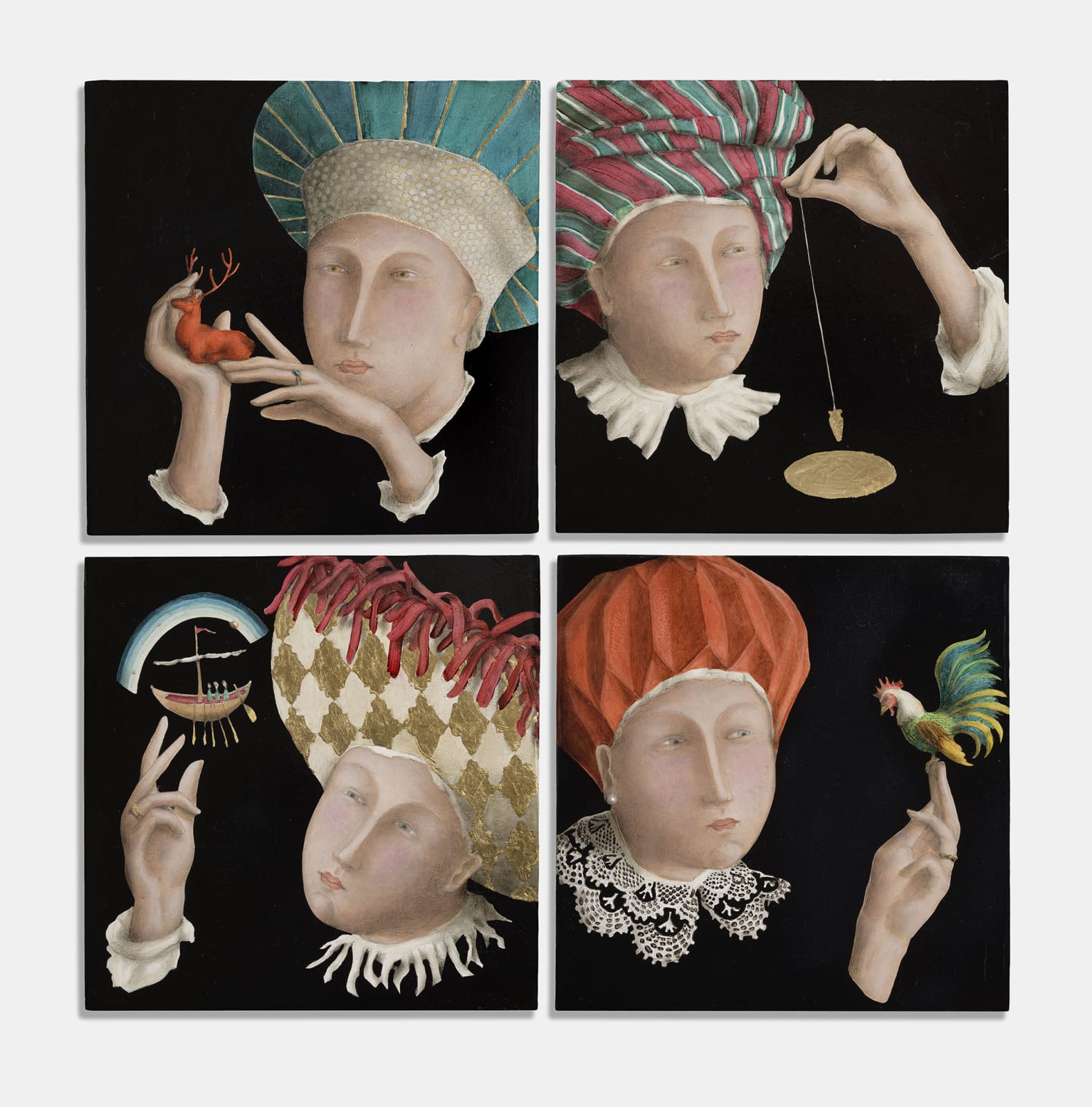 Giulio Rigoni, Volti (series of faces) - with pendulum