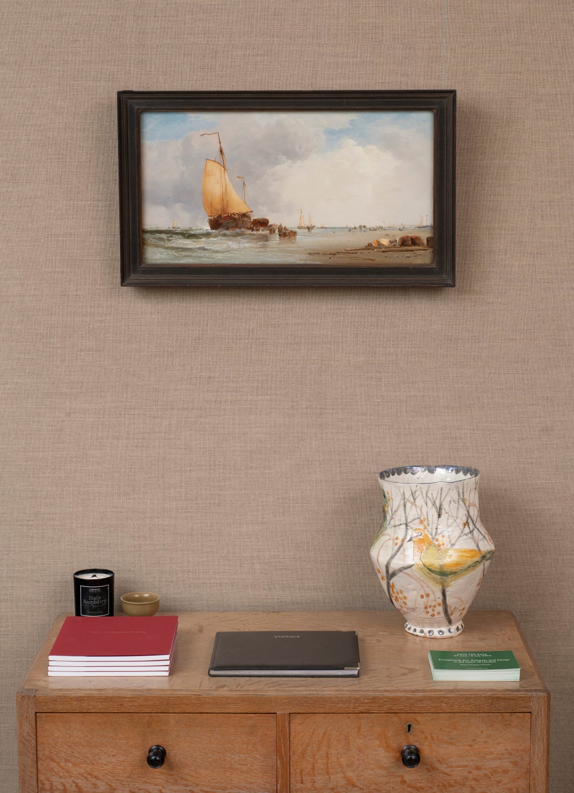 James Webb (1825–1895), Shipping loading and unloading from a beach, 1875