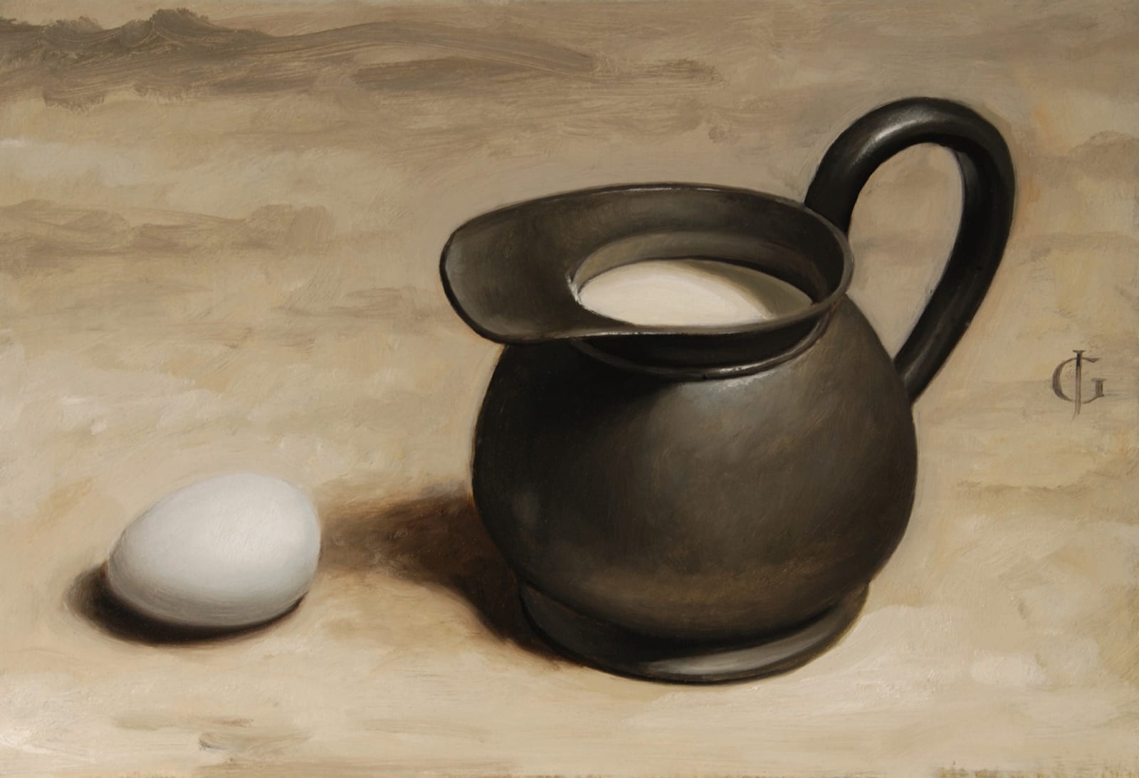 James Gillick, Rotund Pewter Jug & Egg, 2007