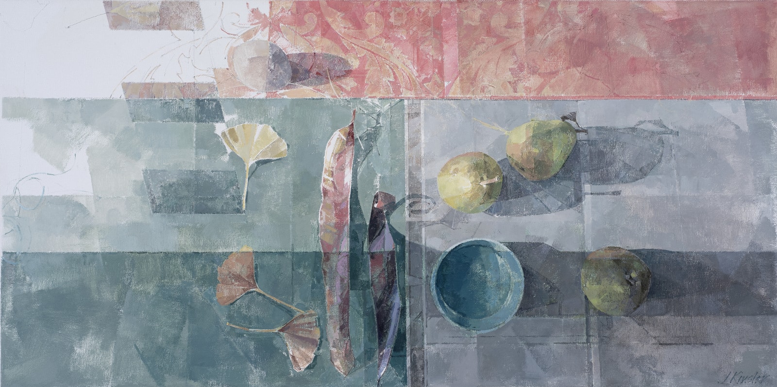 Jeannie Kinsler, Pods, Pears and Gingko Leaves, 2022