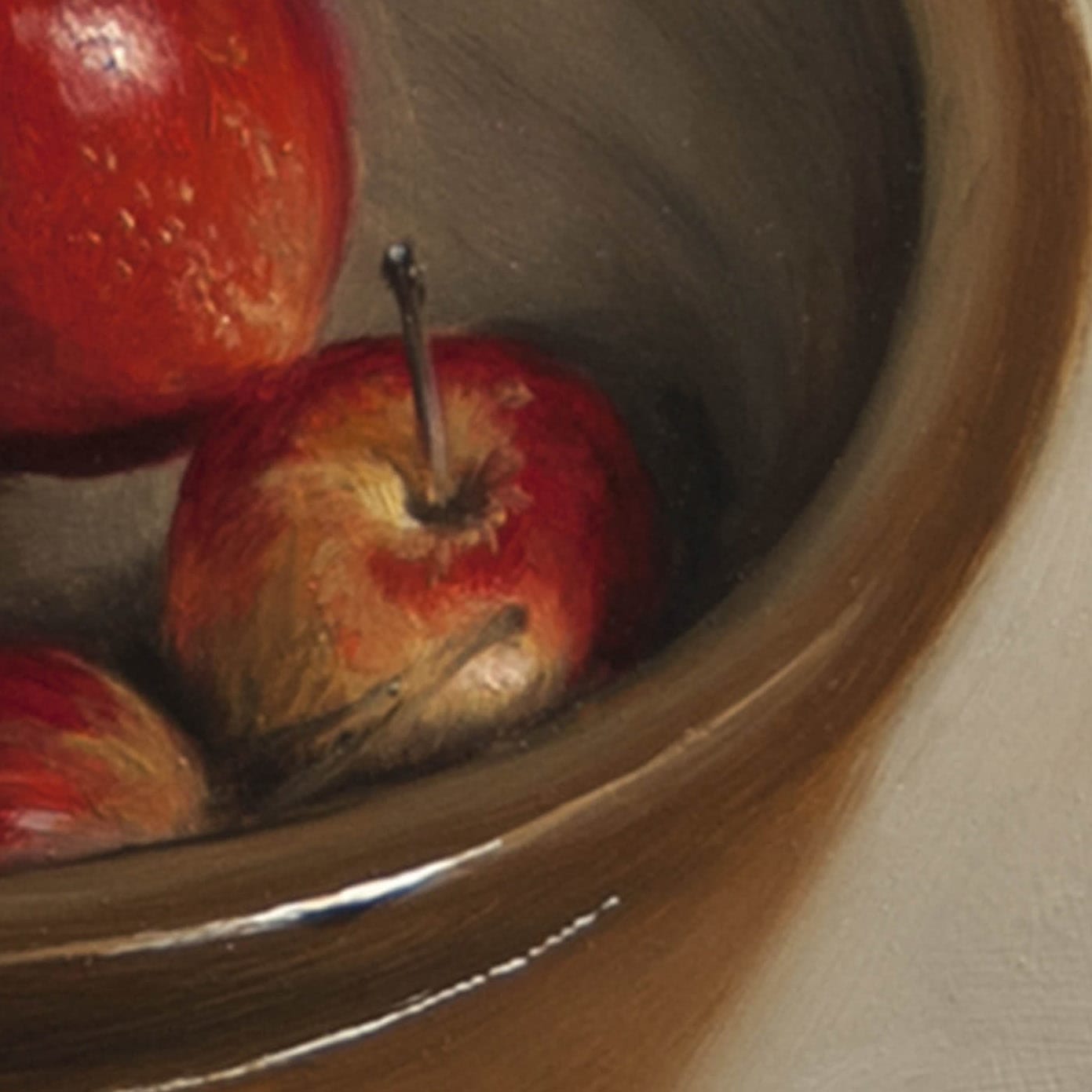 James Gillick, Crab Apples in a Pottery Bowl, 2021