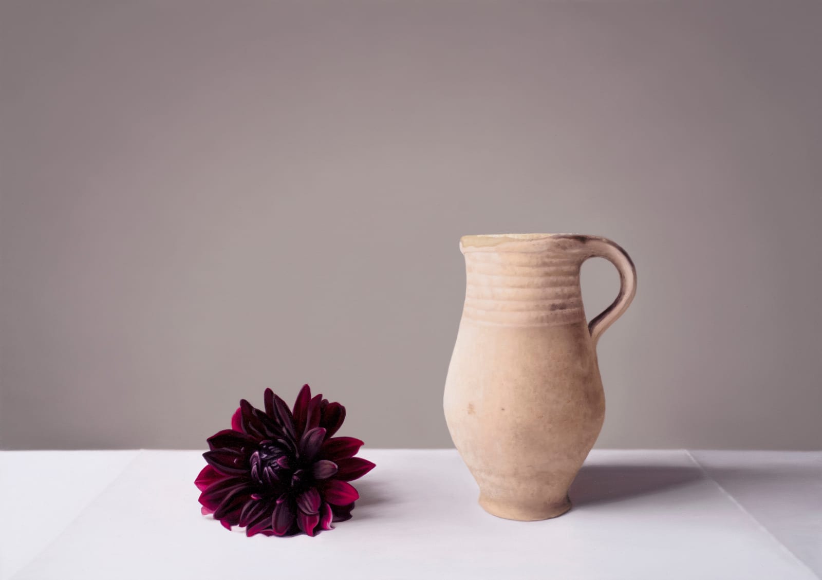 Jo Barrett, Still Life with Dahlia and Terracotta Jug