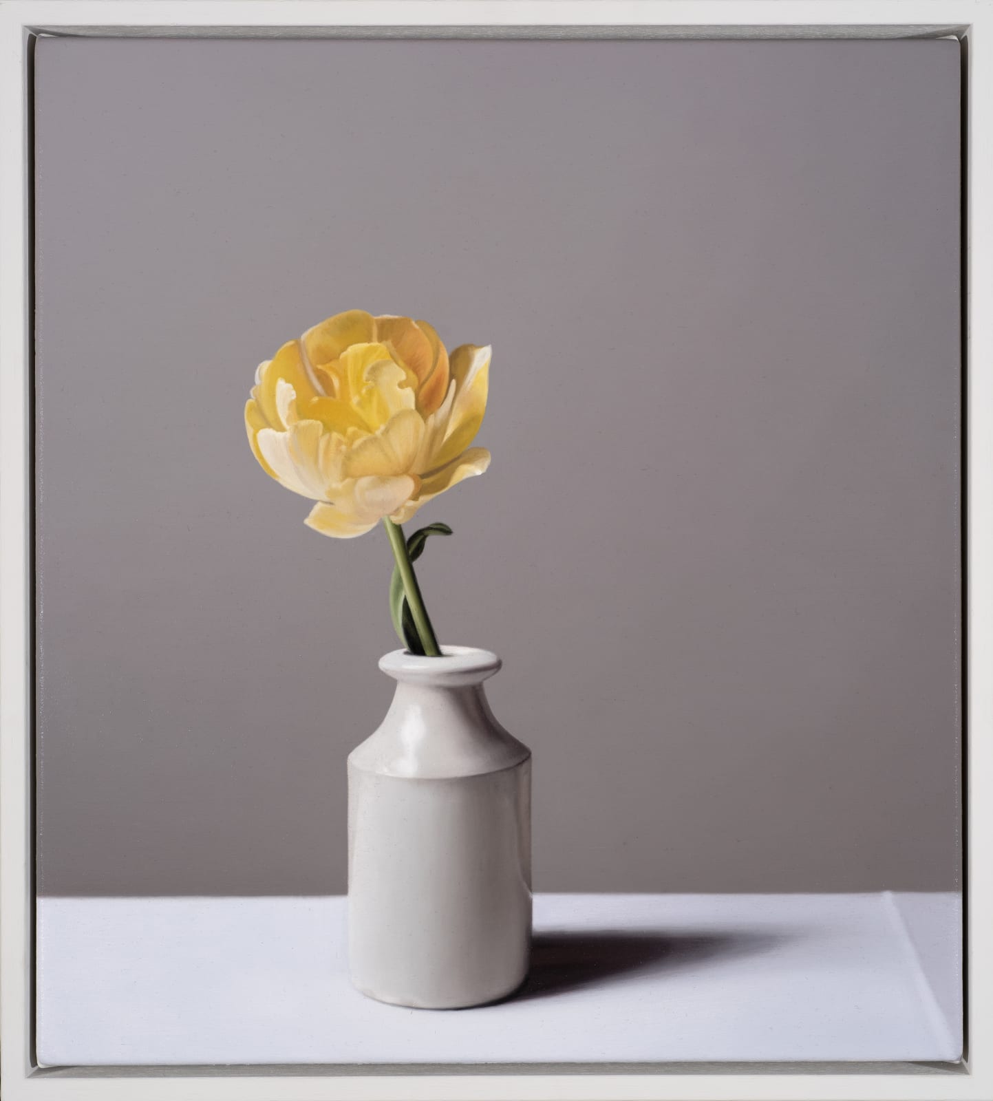 Jo Barrett, Still Life with Yellow Tulip and Stoneware Bottle - From the Fern Verrow Collection , 2021