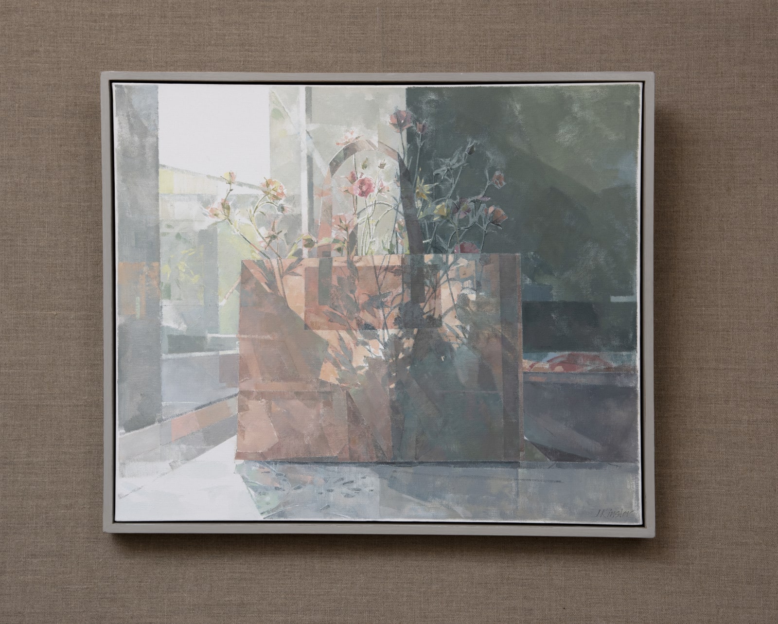 Jeannie Kinsler, Paper Bag with Geums, 2022