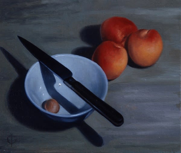James Gillick, Bowl, Knife and Nectarines