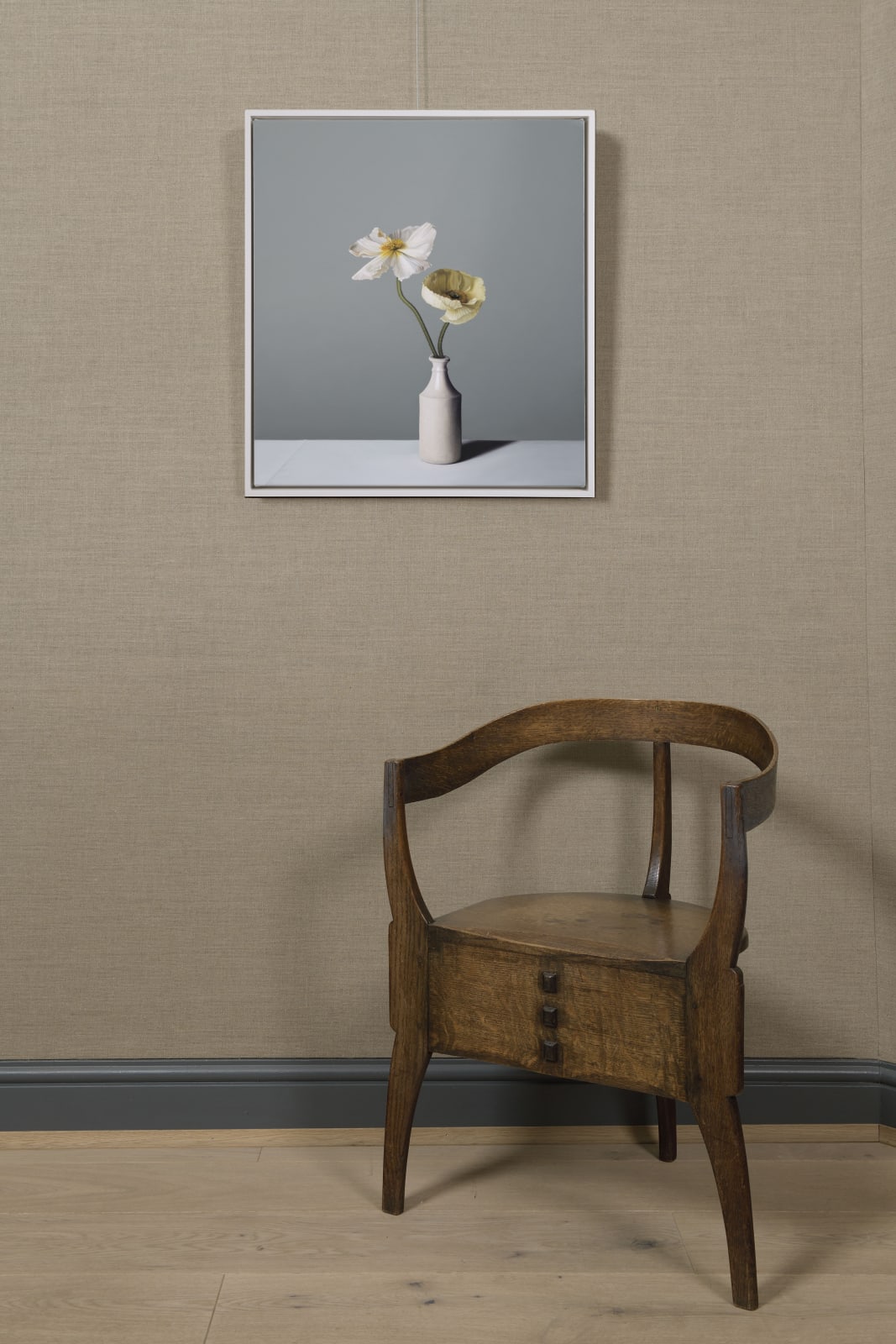 Jo Barrett, Still Life with Earthenware Bottle and Icelandic Poppies