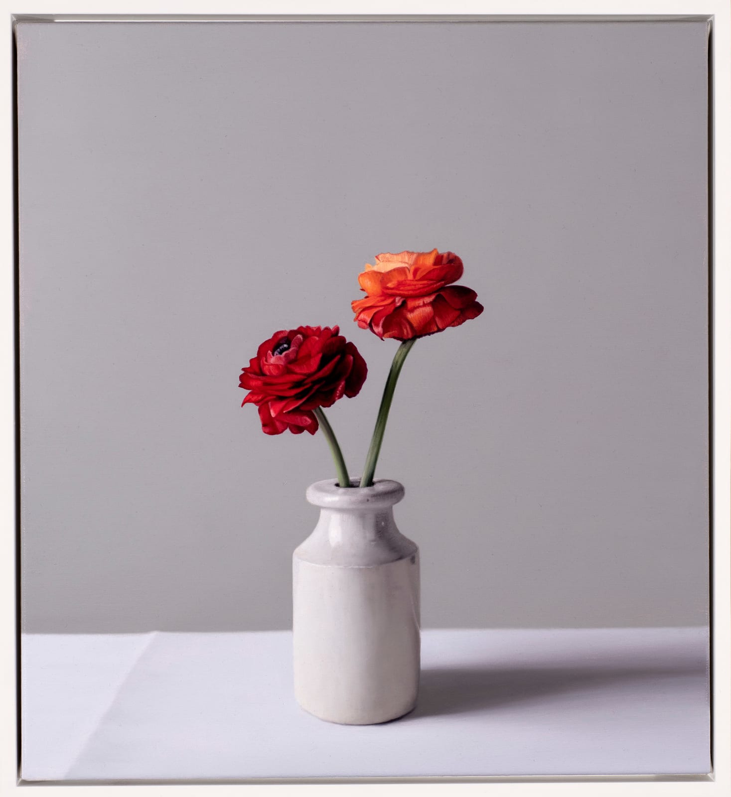 Jo Barrett, Still Life with Red and Orange Ranunculus