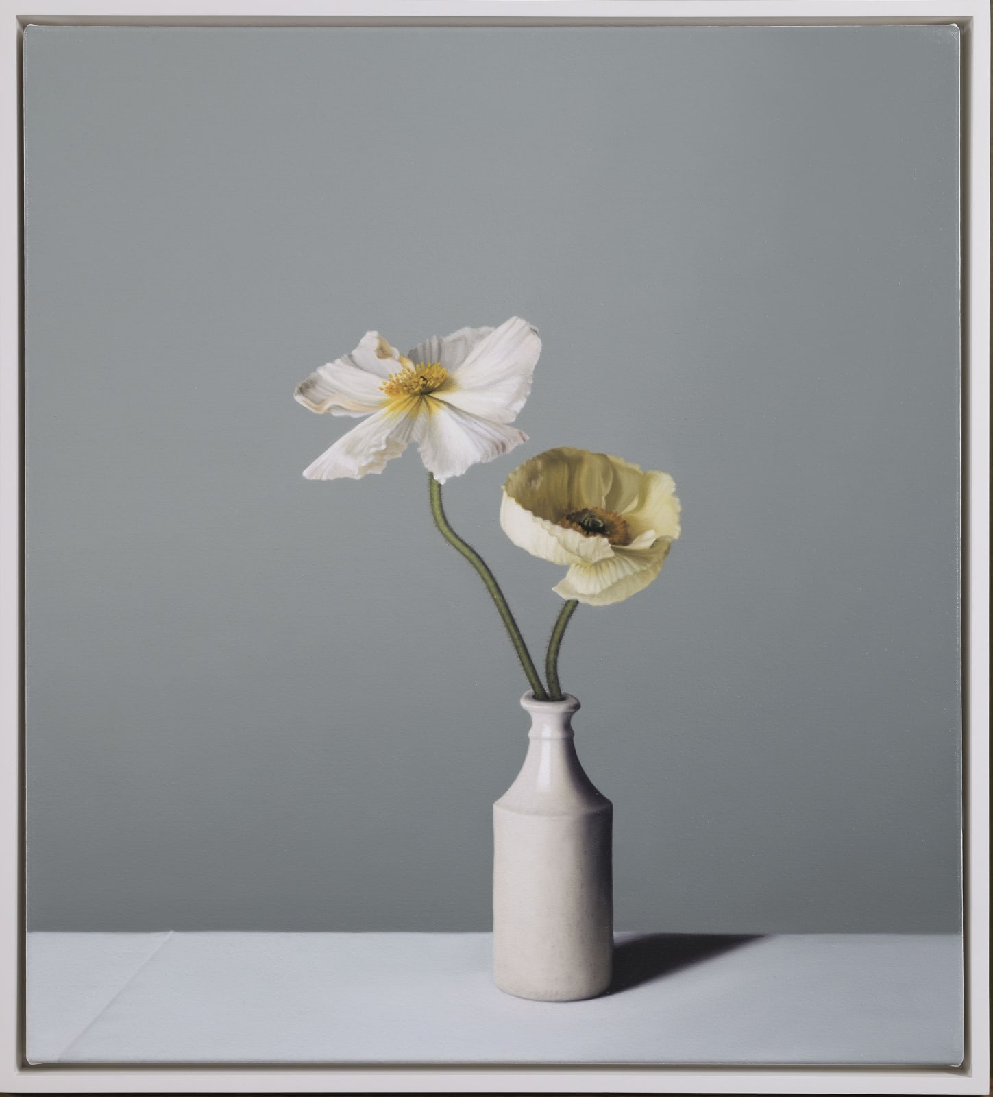 Jo Barrett, Still Life with Earthenware Bottle and Icelandic Poppies
