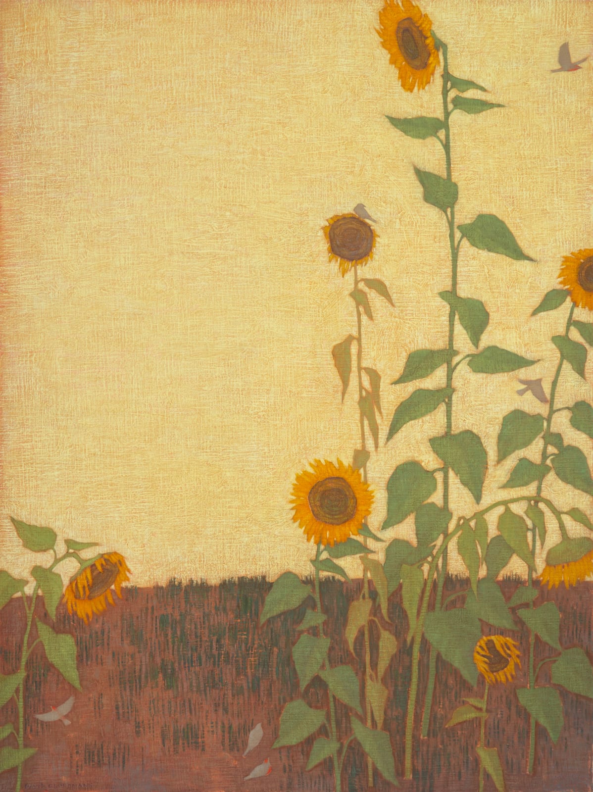 David Grossmann, Sunflowers on Yellow, 2024