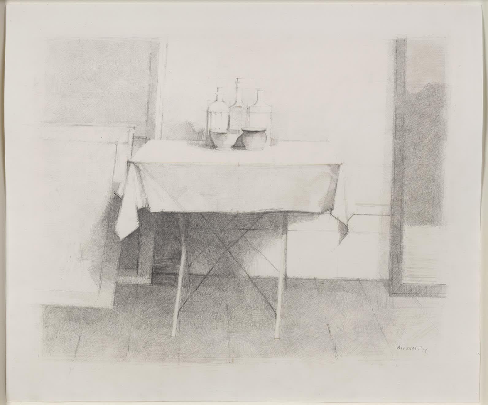William Brooker, Still Life on Folding Table, 1974