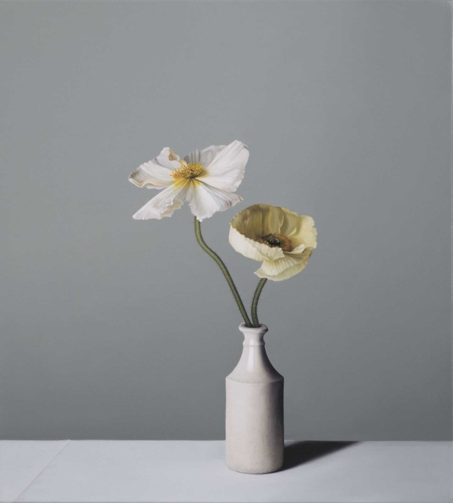 Jo Barrett, Still Life with Earthenware Bottle and Icelandic Poppies