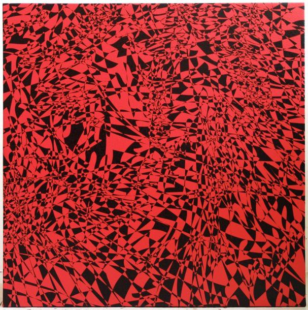 Joseph La Piana, Kinetic Refraction Painting Red and Black, 2009