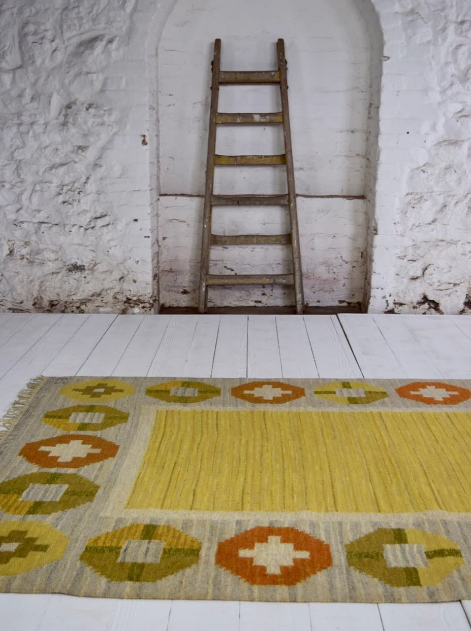 Swedish flat woven rug by Birgitta Södergren