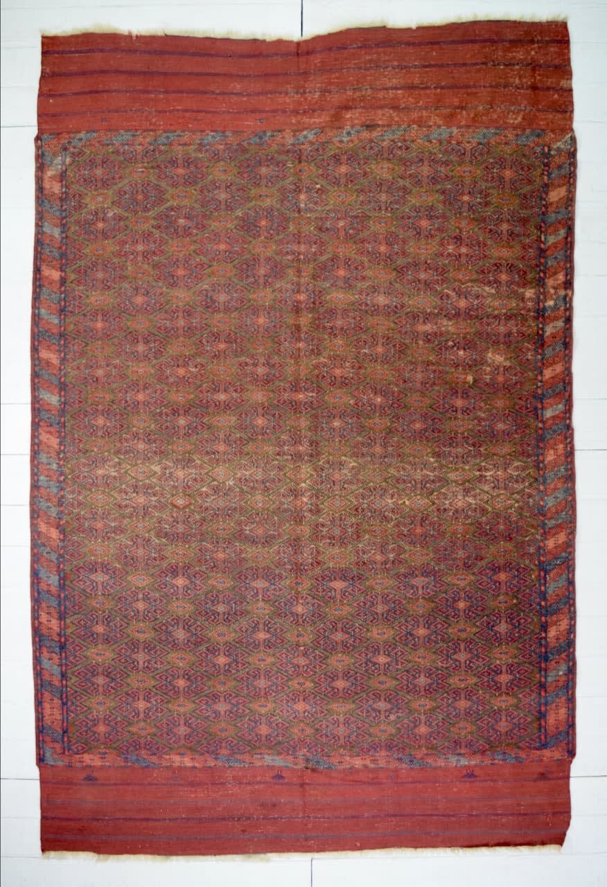 Yomut embroidered kilim, Turkmenistan