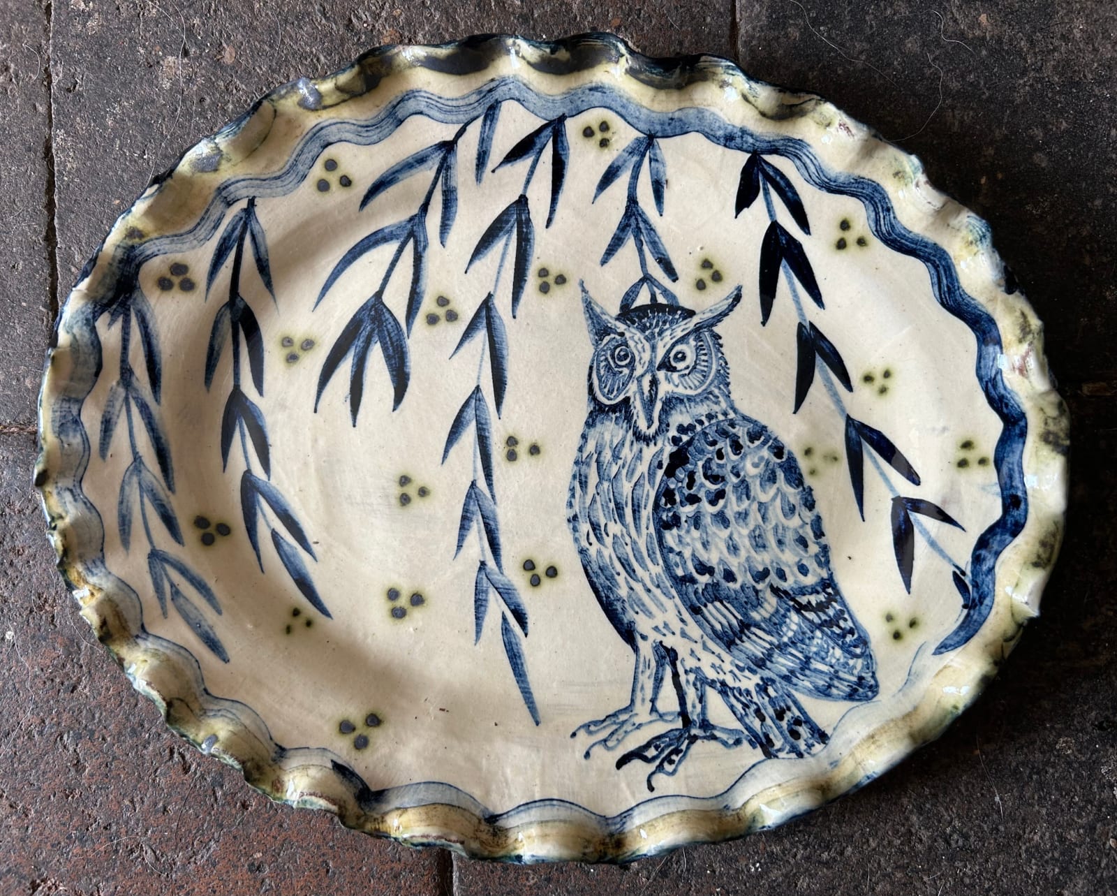 Adrift Pottery, Startled Owl Platter