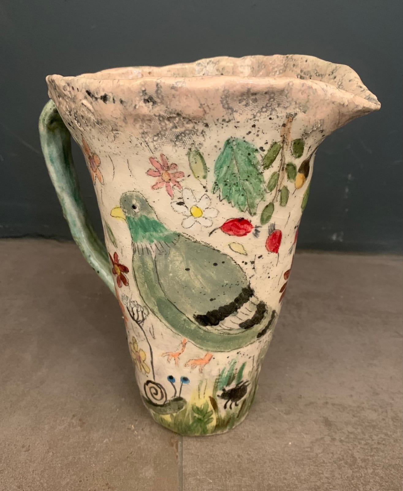 Amelia Tuttiett, Mr Pigeon & Sammy Song Thrush in an Autumn Cornucopia - Jug