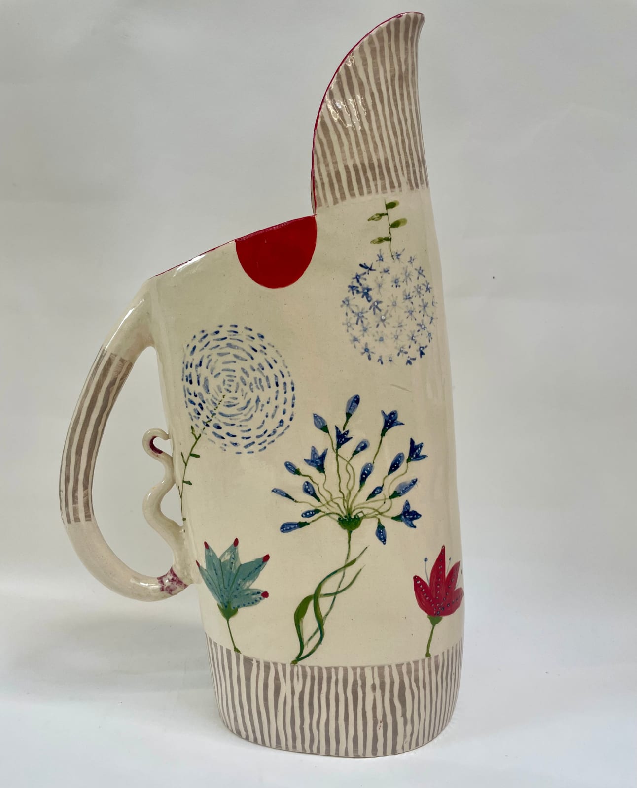 Laurance Simon, Tall Cream Jug with Red Spot