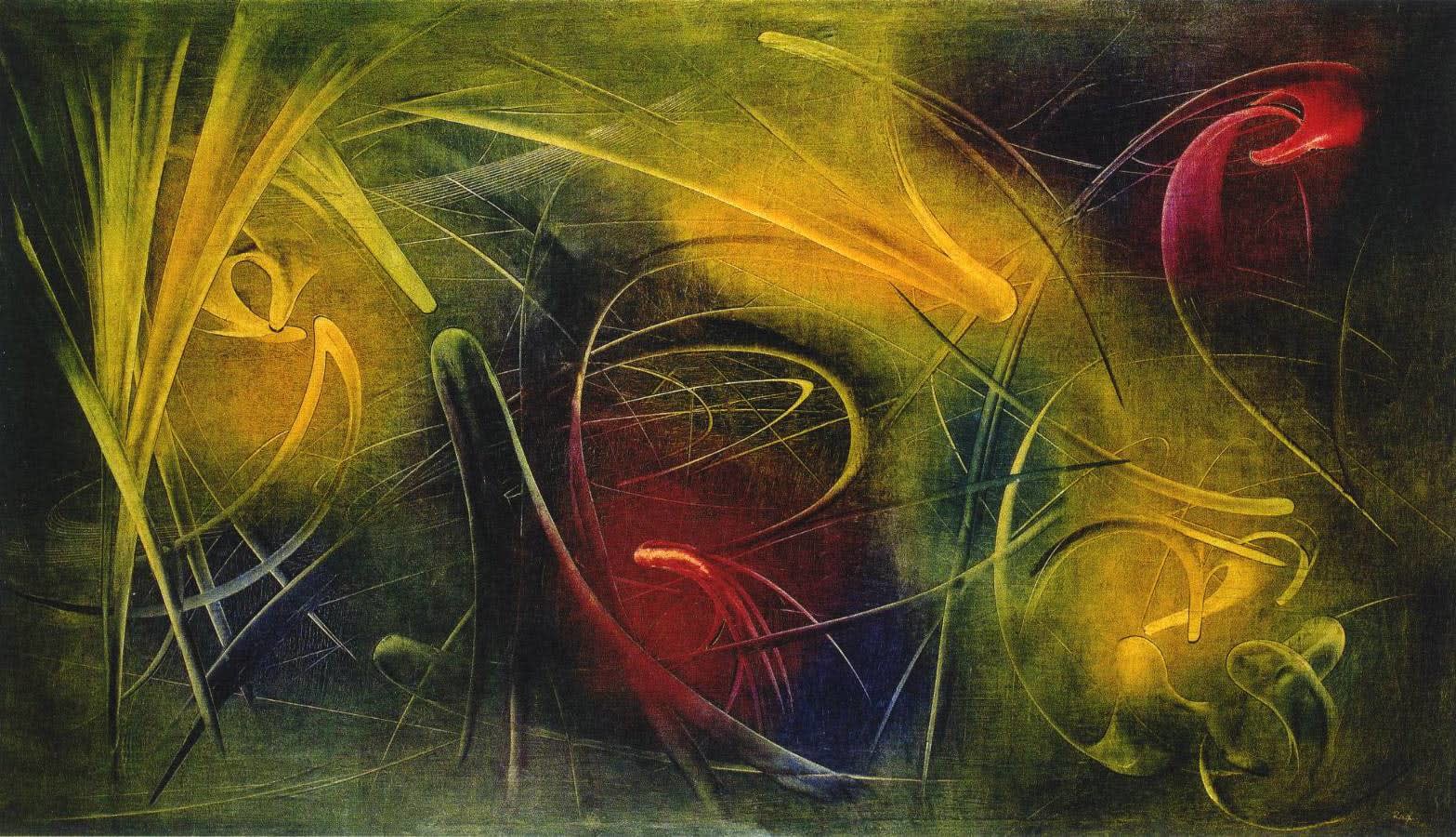 Judit Reigl, Ecriture automatique totale - Lueur de la fièvre, 1954
