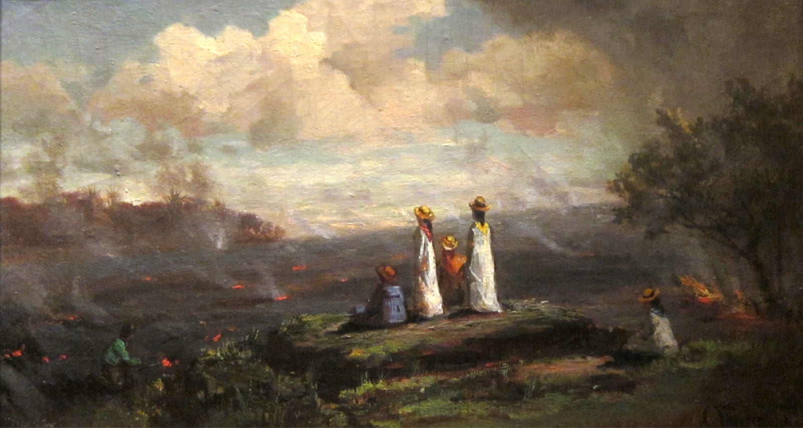 Charles Furneaux, Hawaiians Viewing the Hilo Flow, 1881