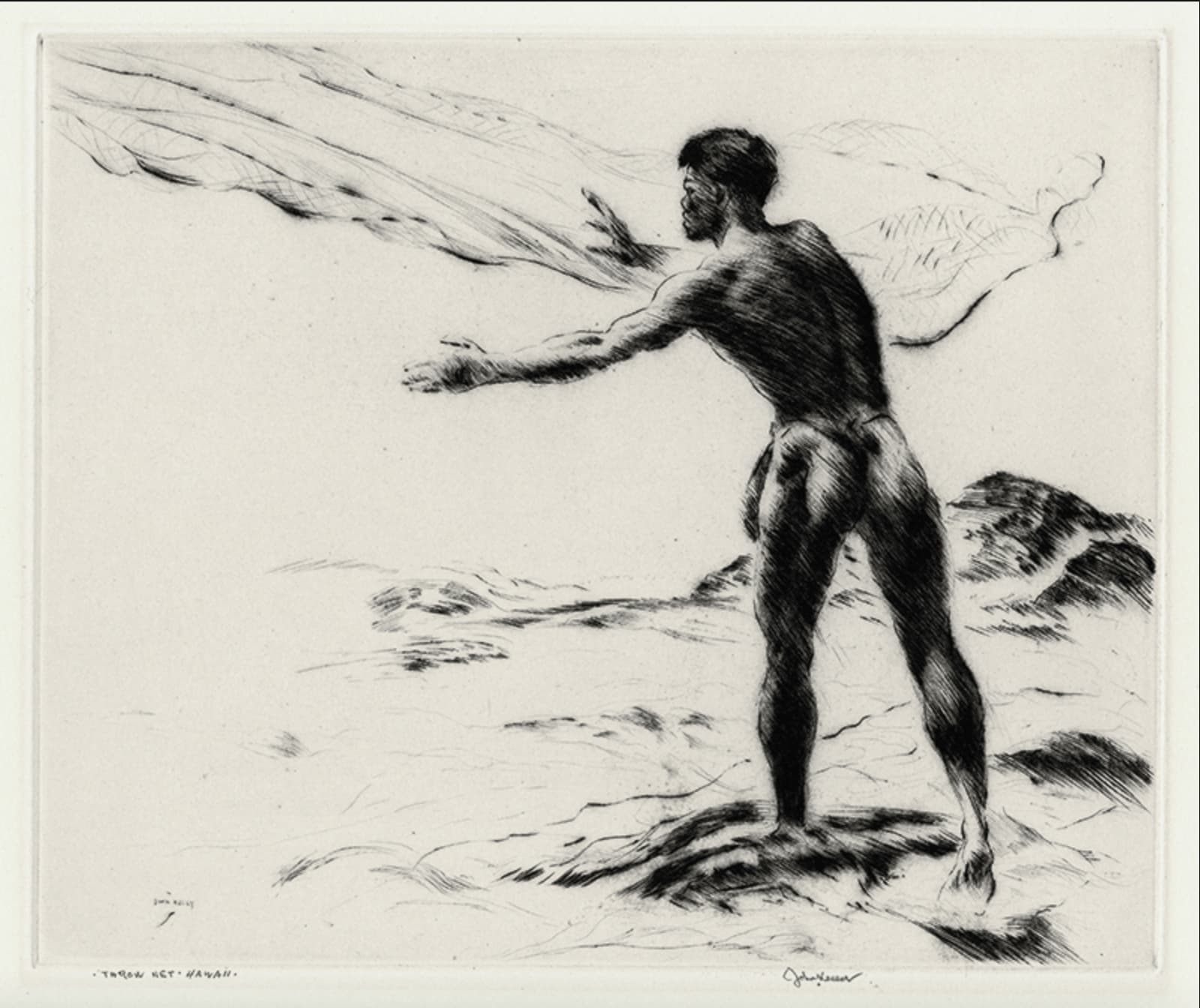 John M. Kelly, Throw Net, Hawaii, 1928 (ca.)