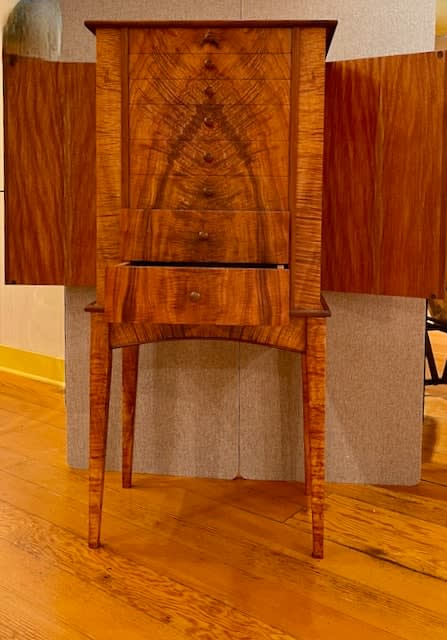 Duane Millers, Jr., Curly Koa Jewelry Cabinet
