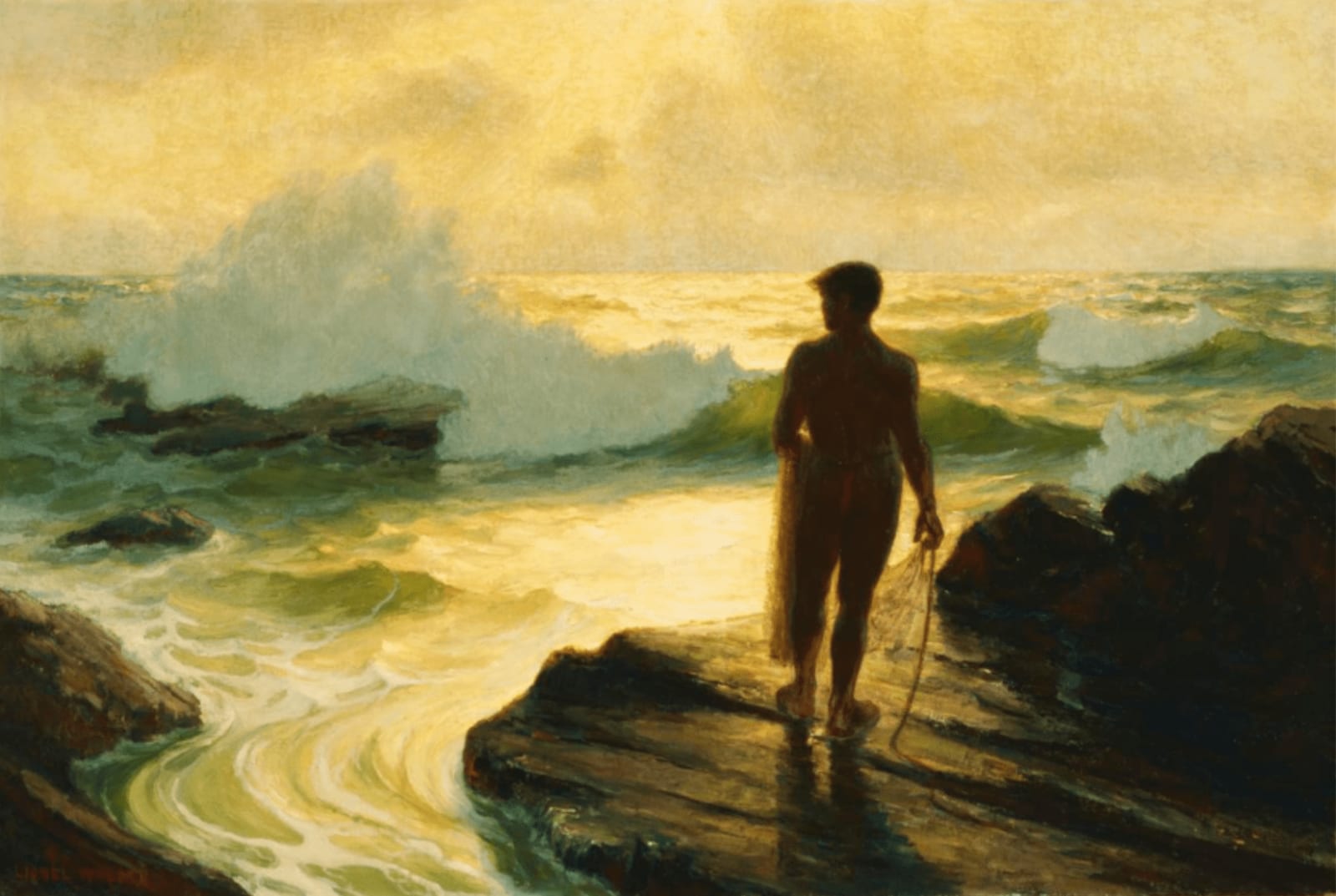 Lionel Walden, Hawaiian Fisherman, 1924