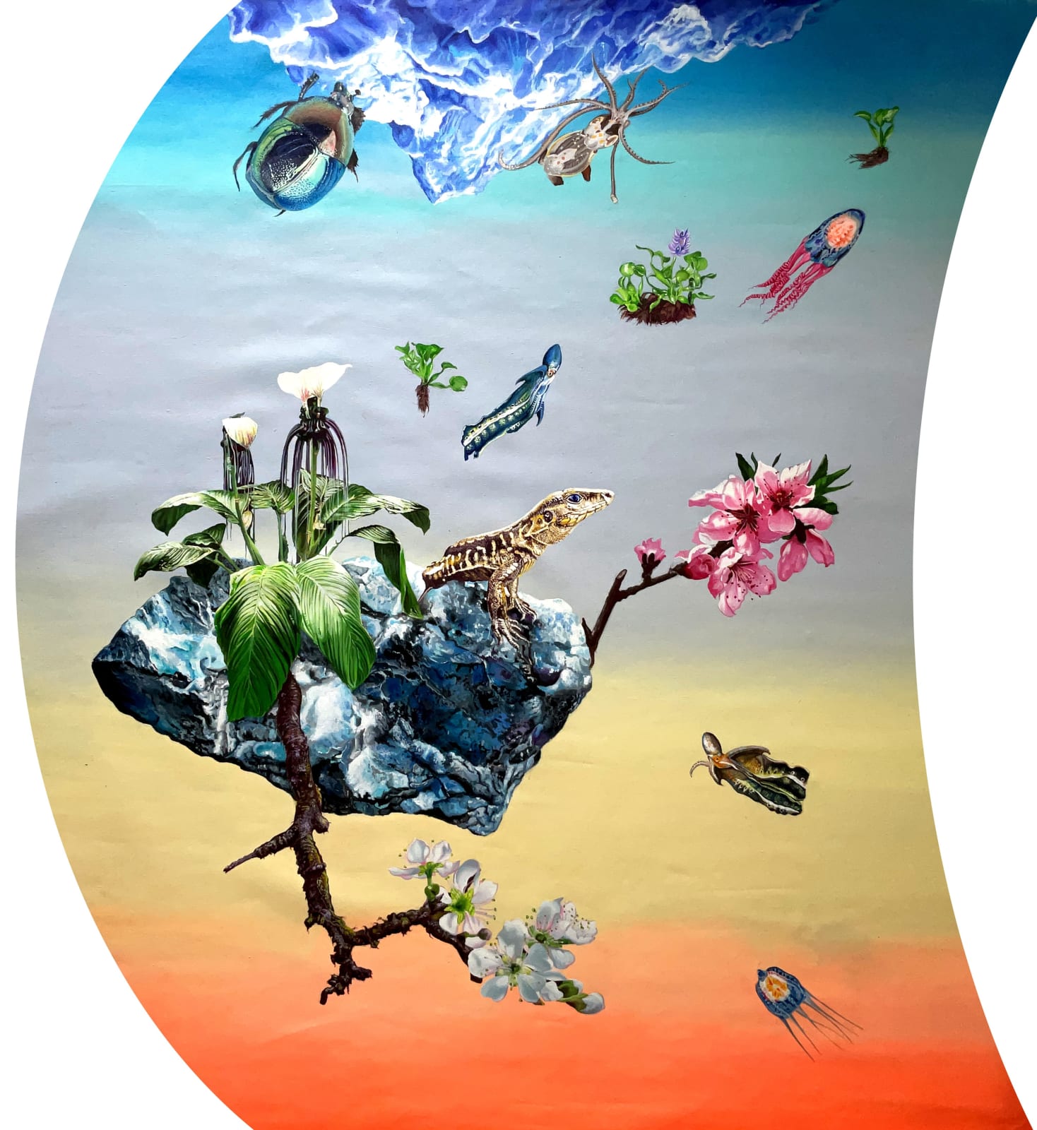 Satadru Sovan Banduri, Drowning Underwater like Crystal clear Sky, 2023