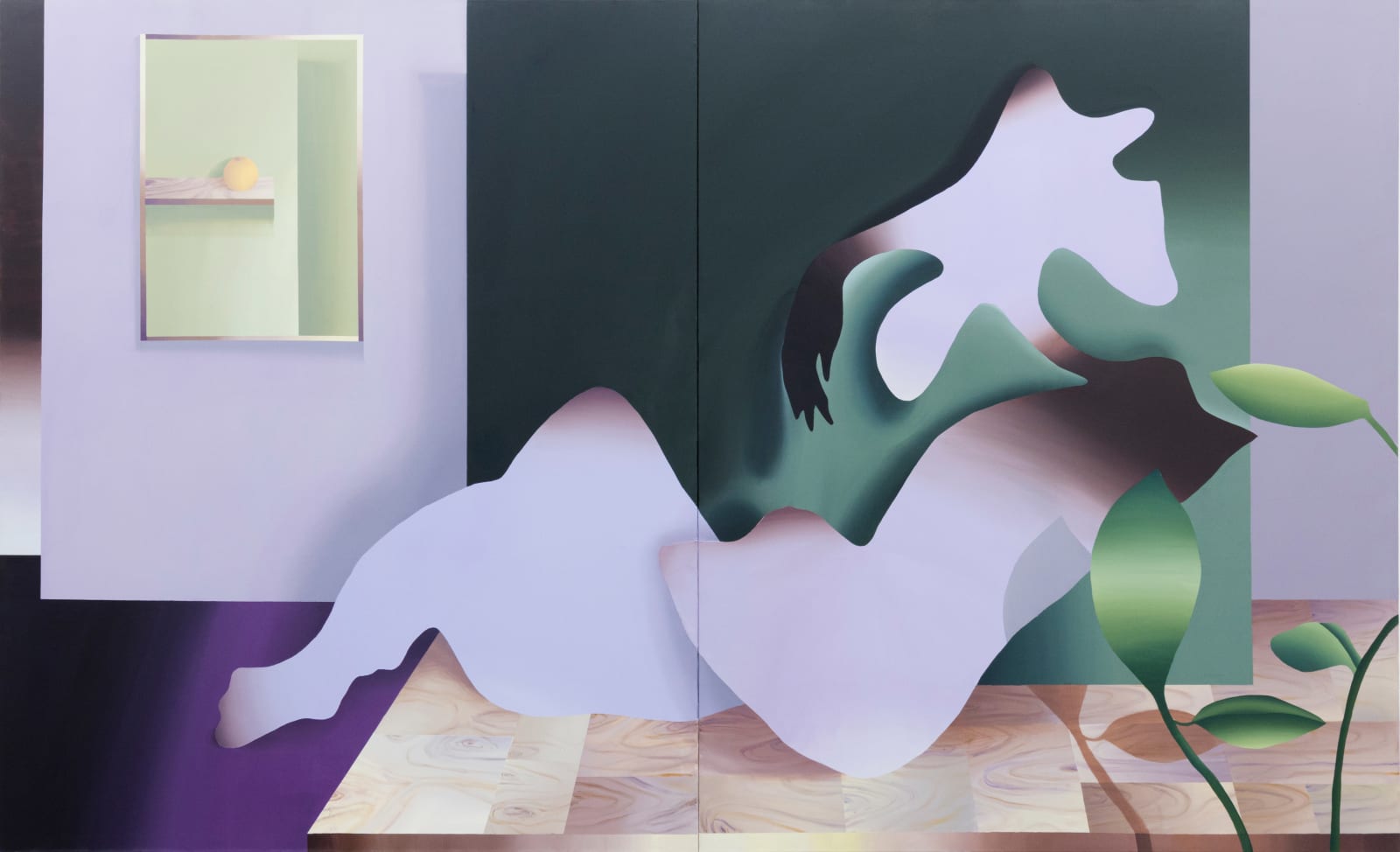 Judith Grassl, Nude with a mirror, 2022