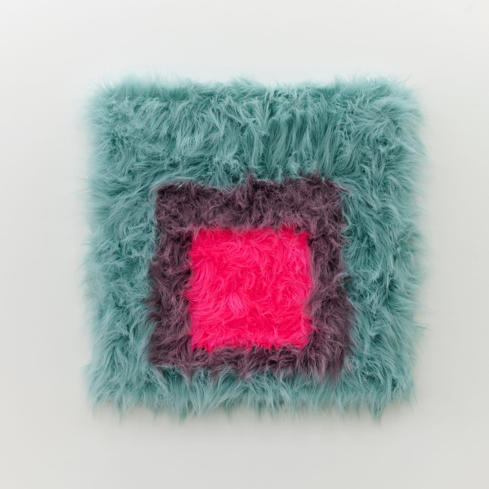 Sylvie Fleury, Homage to Furry Square (turquoise, purple grey and pink neon), 2025