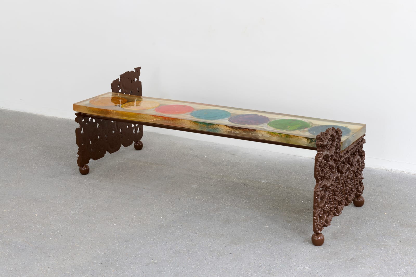 Ida Ekblad, SEPTIC SUN (PAINTER'S BENCH), 2025
